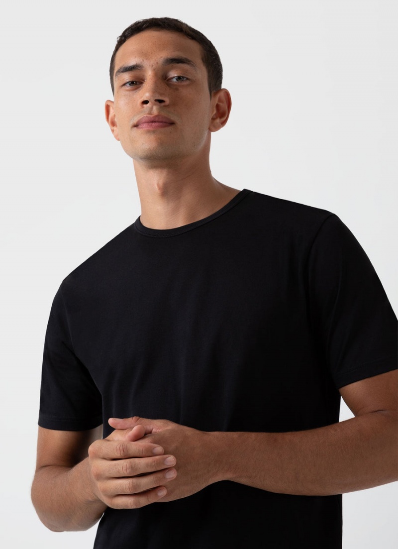 Black Sunspel Classic T-shirt | 10736-XQFY | USA