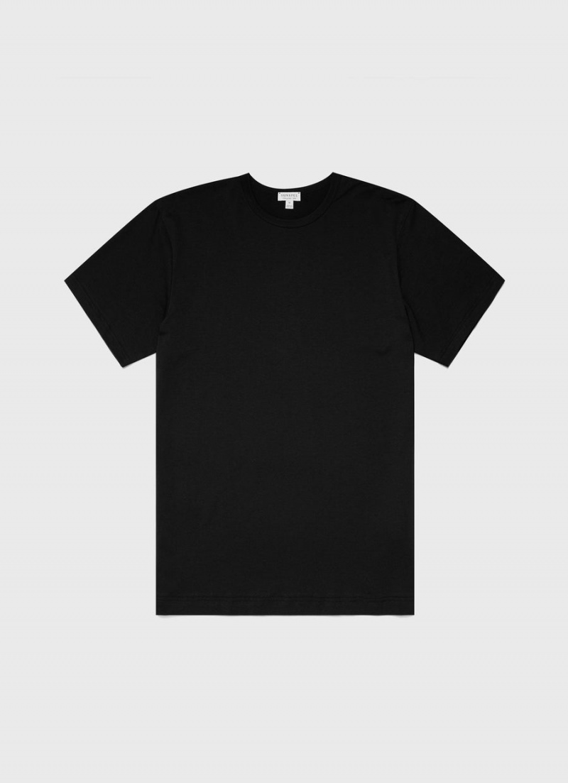 Black Sunspel Classic T-shirt | 10736-XQFY | USA