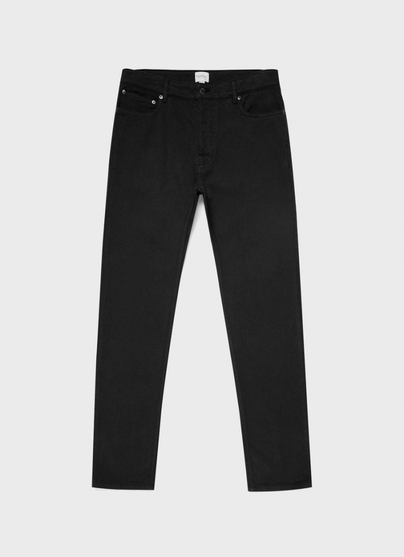 Black Sunspel Cotton Drill 5 Pocket Trouser | 69058-MNZY | USA