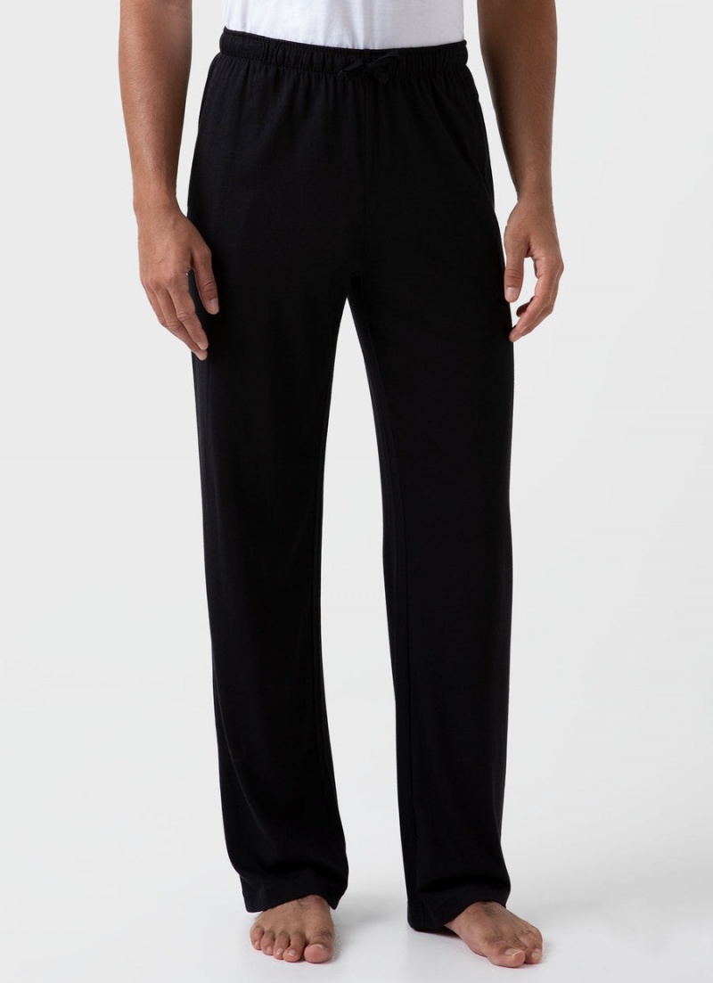 Black Sunspel Cotton Modal Lounge Pant | 94251-KFWD | USA