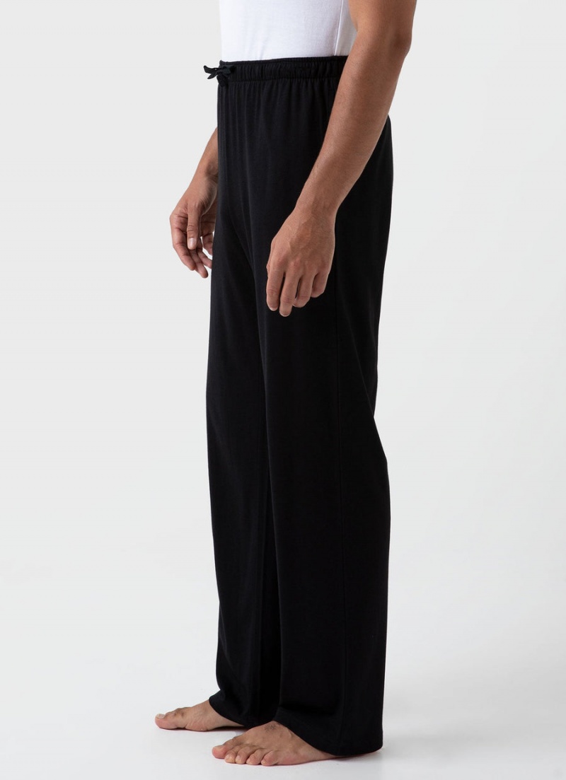 Black Sunspel Cotton Modal Lounge Pant | 94251-KFWD | USA