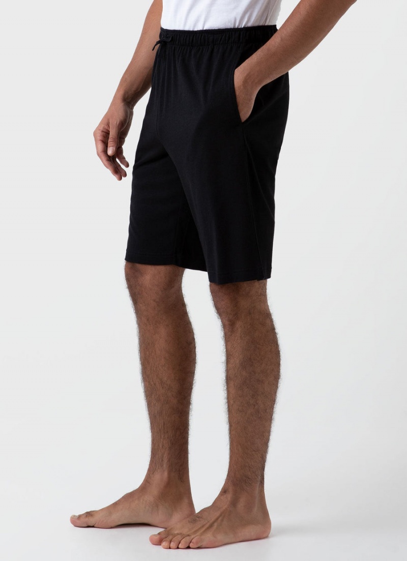 Black Sunspel Cotton Modal Lounge Shorts | 97260-JZLE | USA