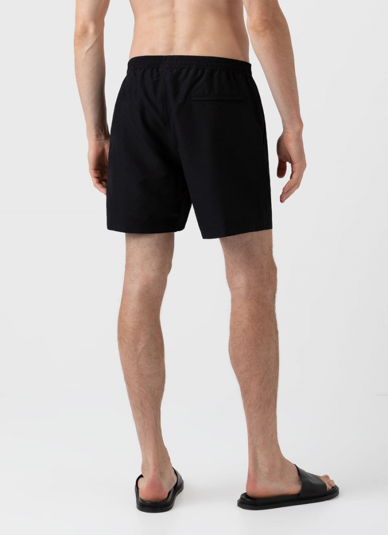 Black Sunspel Drawstring Swim Shorts | 84219-LBHD | USA