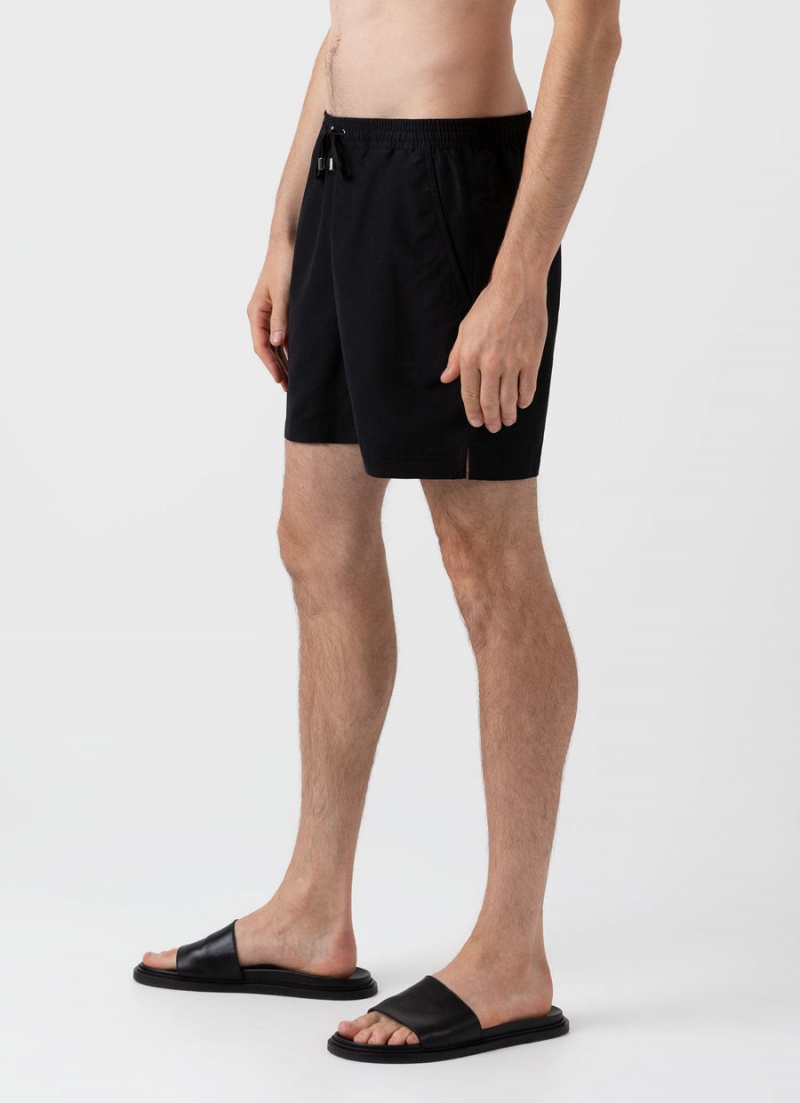 Black Sunspel Drawstring Swim Shorts | 84219-LBHD | USA