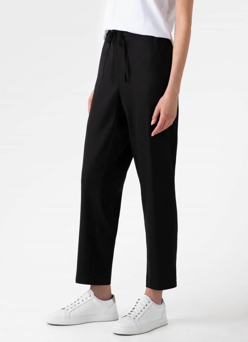 Black Sunspel Drawstring Tapered Trouser | 32589-FOHP | USA