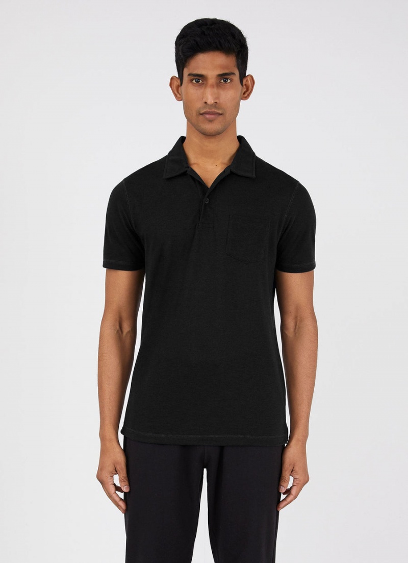 Black Sunspel DriRelease Active Polo Shirt | 05734-QCEW | USA