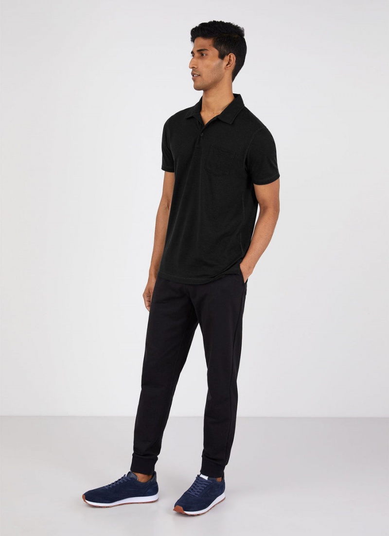 Black Sunspel DriRelease Active Polo Shirt | 05734-QCEW | USA