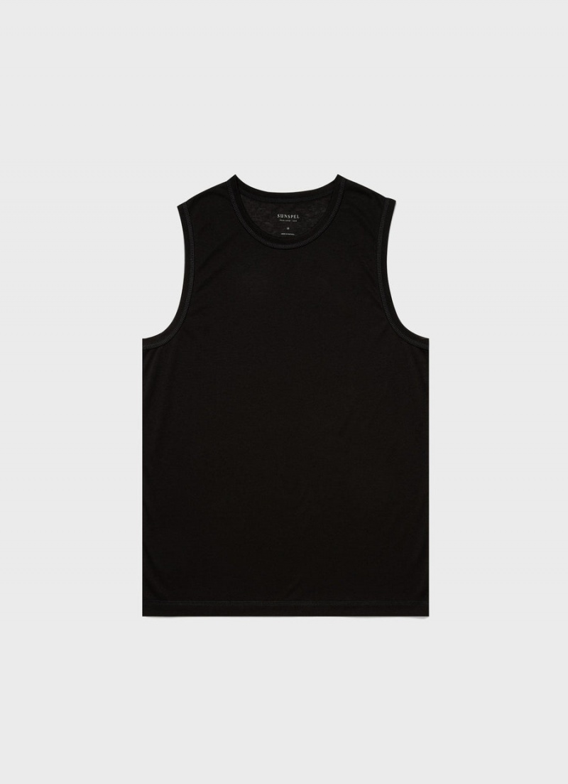 Black Sunspel DriRelease Active Vest | 76034-MQBG | USA