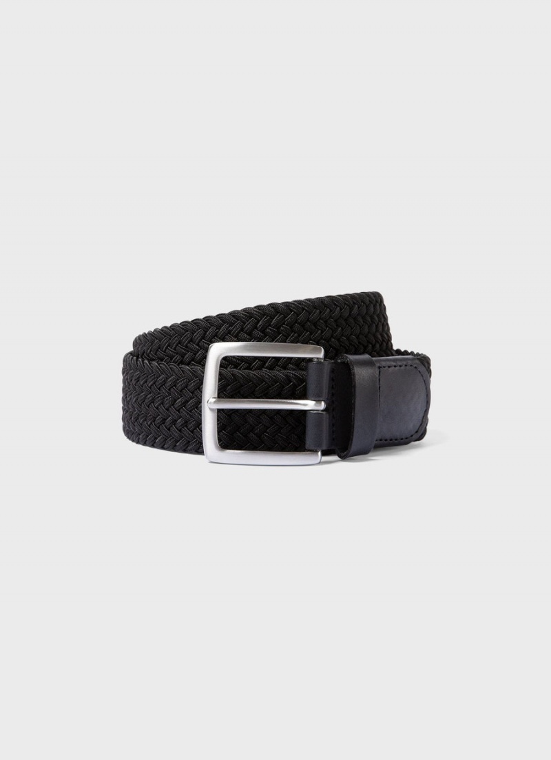 Black Sunspel Elasticated Braided Belt | 21760-RPQK | USA