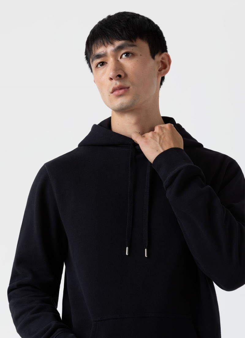 Black Sunspel Loopback Hoody | 76341-HLPG | USA