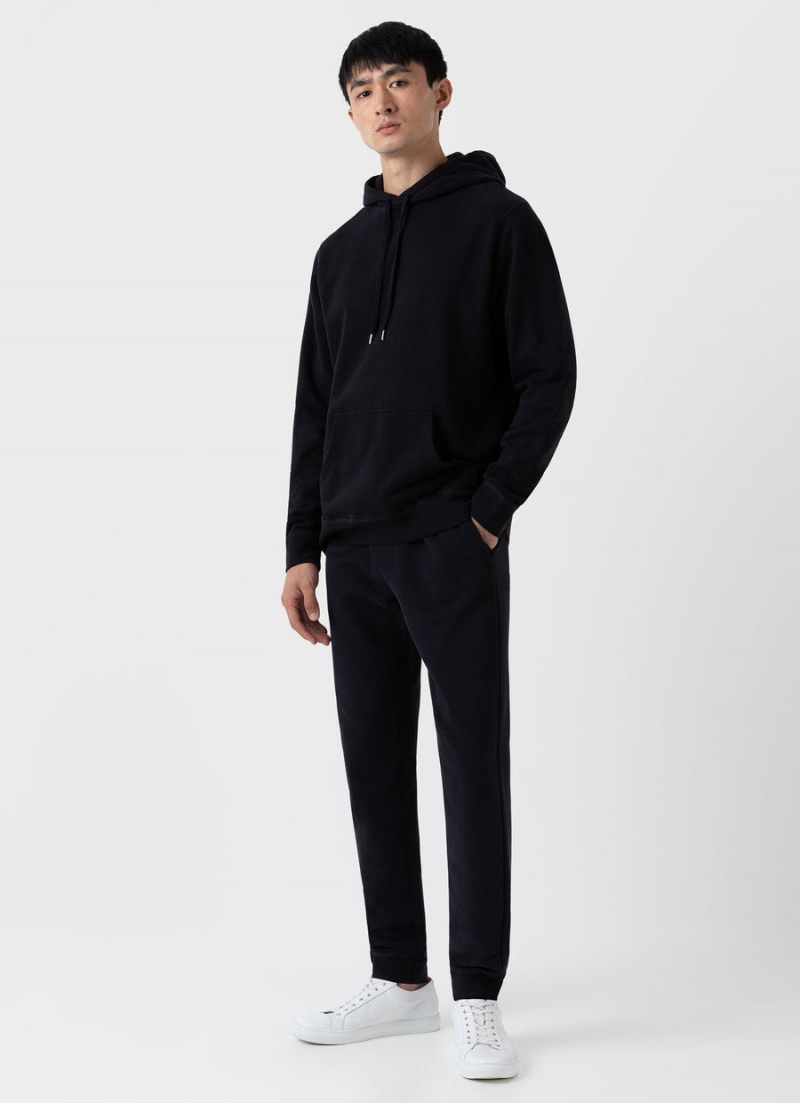 Black Sunspel Loopback Hoody | 76341-HLPG | USA