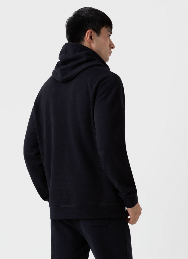 Black Sunspel Loopback Hoody | 76341-HLPG | USA