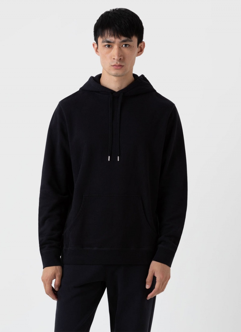 Black Sunspel Loopback Hoody | 76341-HLPG | USA