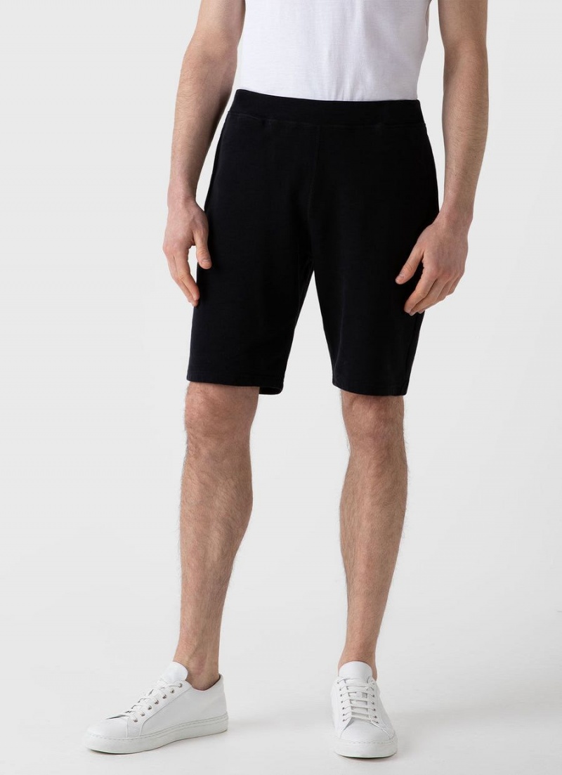 Black Sunspel Loopback Shorts | 17985-VEBD | USA