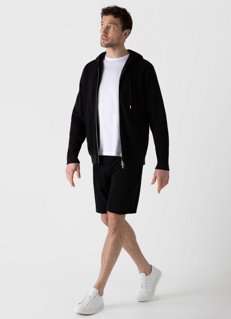 Black Sunspel Loopback Shorts | 17985-VEBD | USA