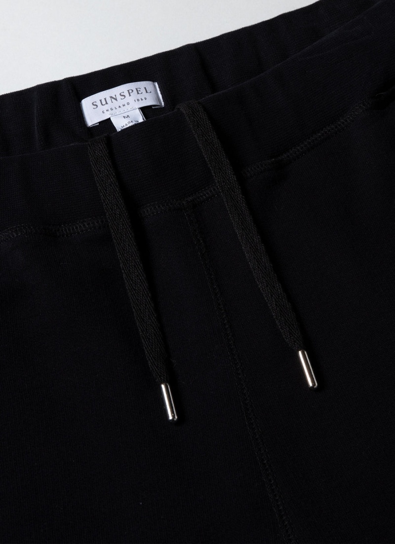 Black Sunspel Loopback Shorts | 17985-VEBD | USA