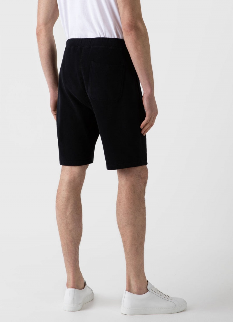 Black Sunspel Loopback Shorts | 17985-VEBD | USA