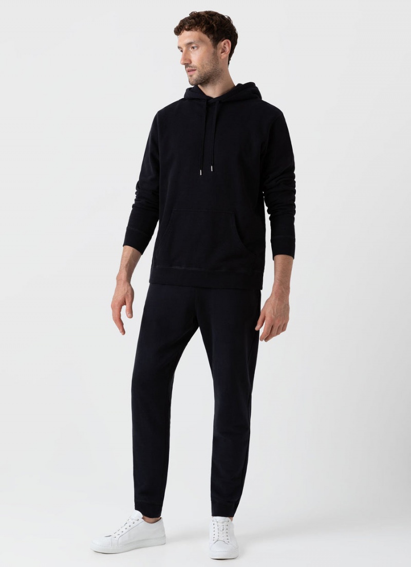 Black Sunspel Loopback Sweatpants | 85639-VSNQ | USA