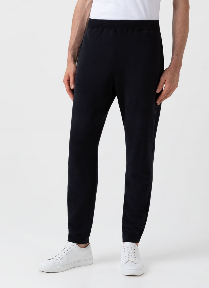 Black Sunspel Loopback Sweatpants | 85639-VSNQ | USA