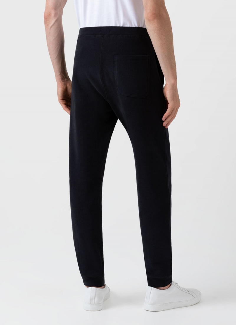 Black Sunspel Loopback Sweatpants | 85639-VSNQ | USA