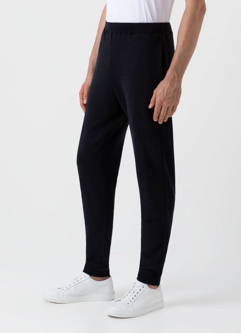 Black Sunspel Loopback Sweatpants | 85639-VSNQ | USA