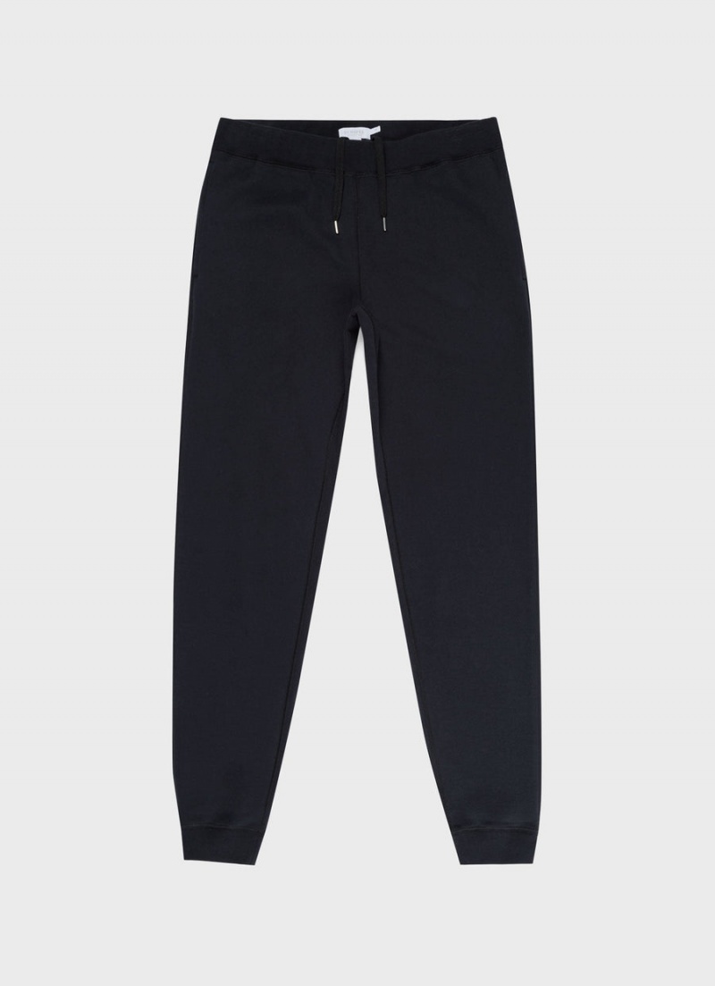 Black Sunspel Loopback Sweatpants | 85639-VSNQ | USA