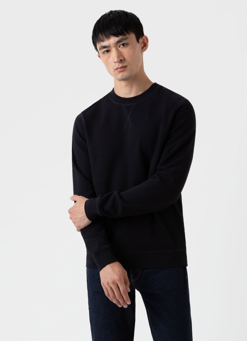 Black Sunspel Loopback Sweatshirt | 79028-IYSW | USA