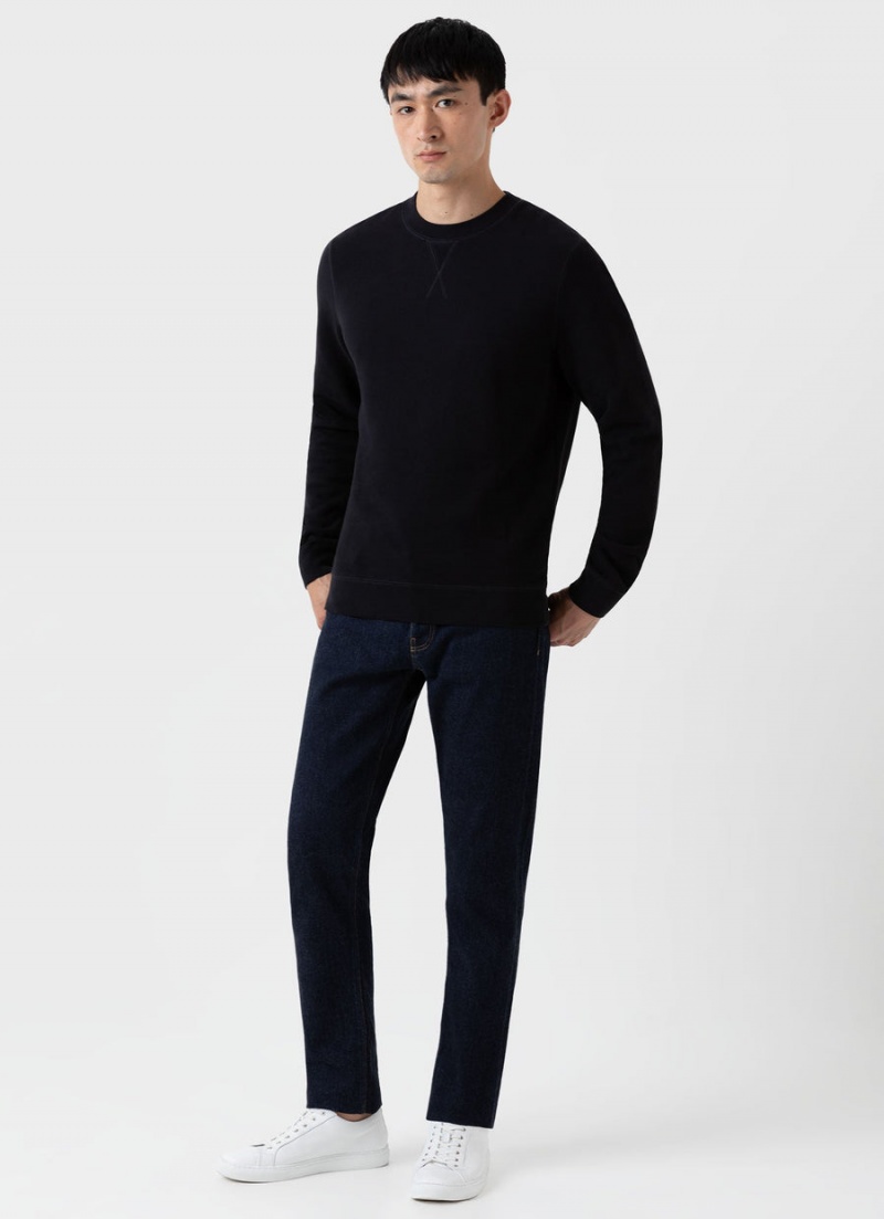 Black Sunspel Loopback Sweatshirt | 79028-IYSW | USA