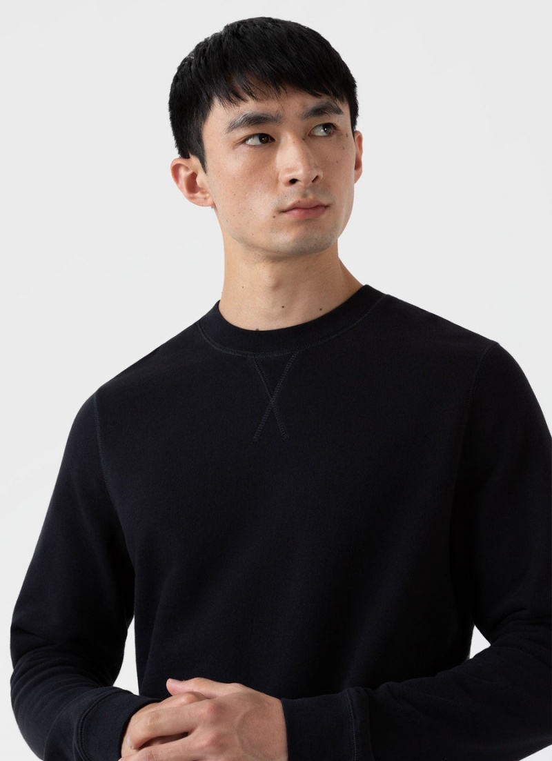 Black Sunspel Loopback Sweatshirt | 79028-IYSW | USA