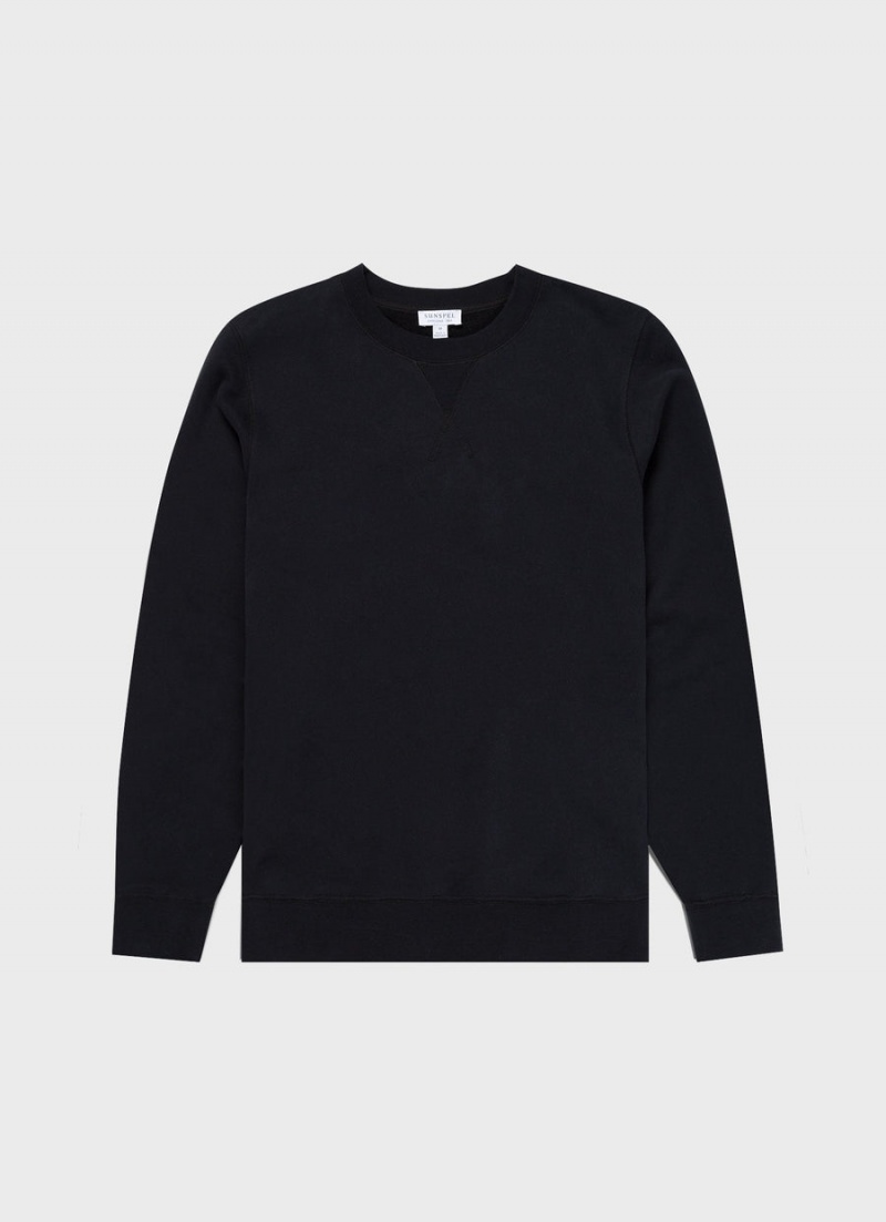 Black Sunspel Loopback Sweatshirt | 79028-IYSW | USA