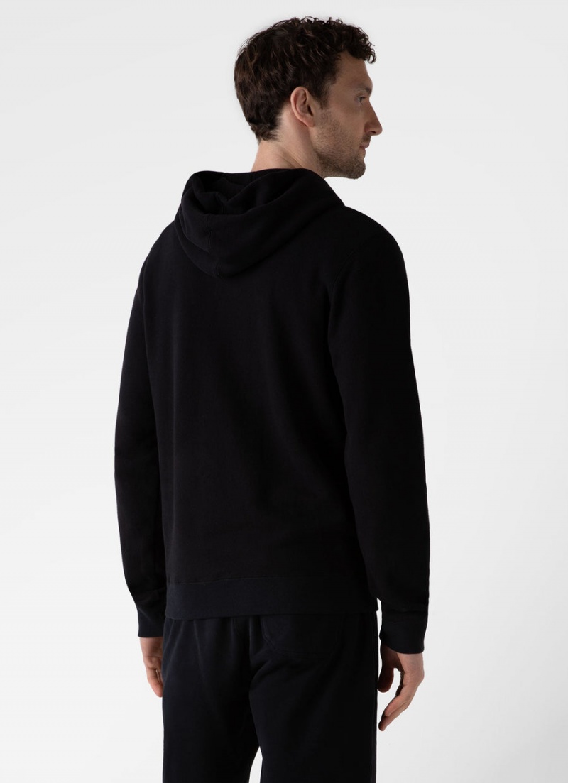 Black Sunspel Loopback Zip Hoody | 90284-YPZV | USA