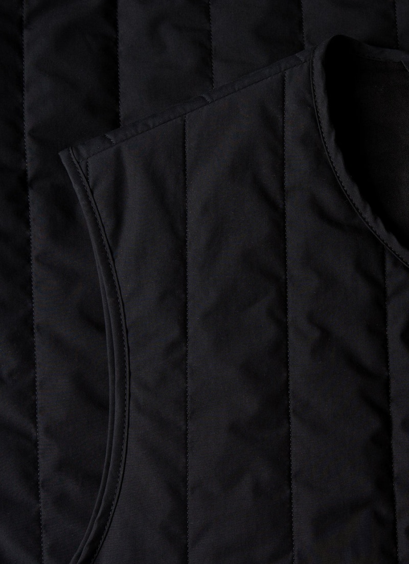 Black Sunspel Quilted Liner Gilet | 45219-CDXY | USA