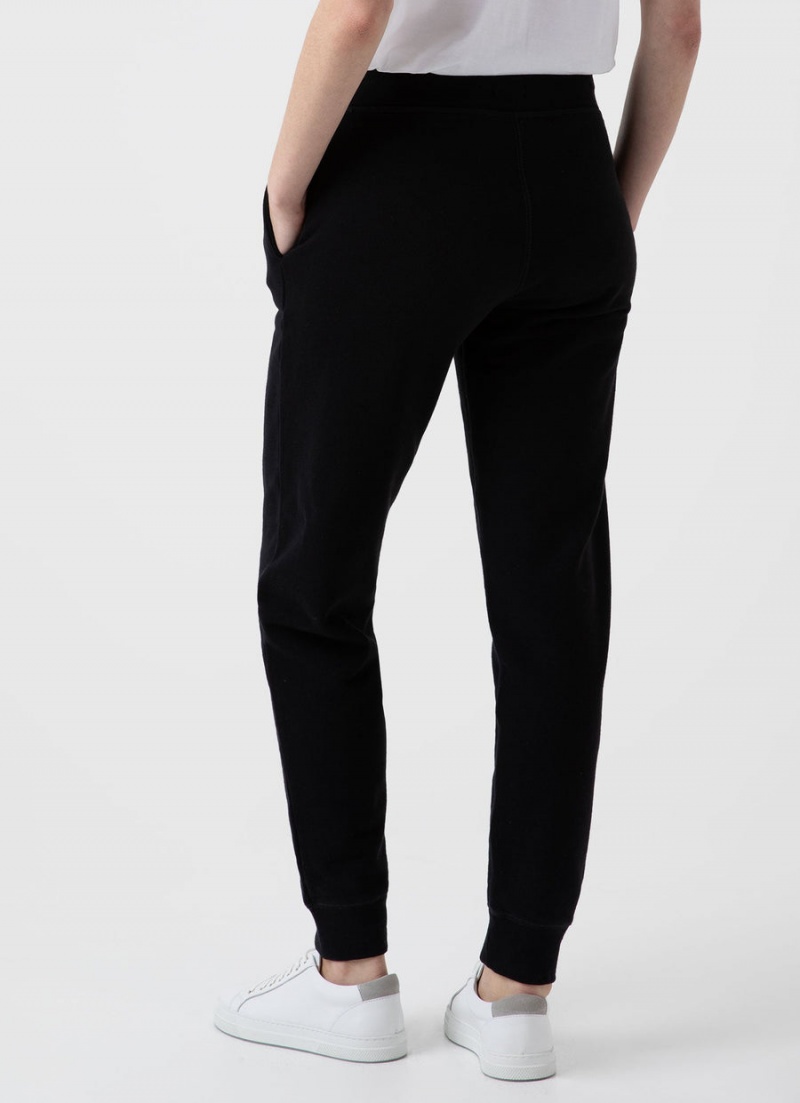 Black Sunspel Relaxed Loopback Sweatpants | 41630-RGMS | USA