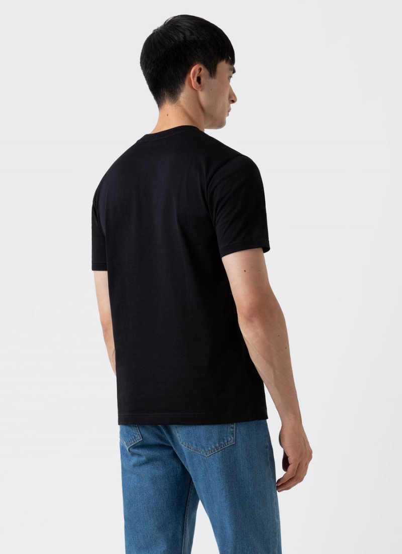 Black Sunspel Riviera Midweight T-shirt | 82970-WXZC | USA