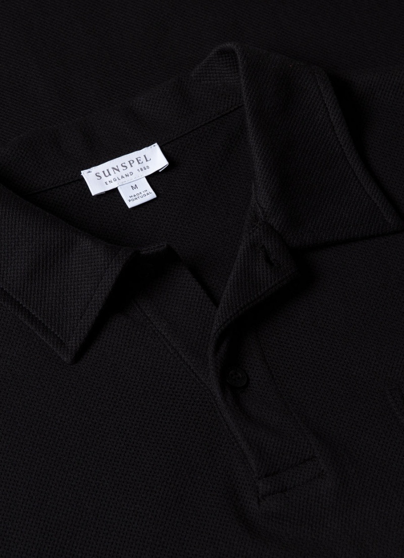 Black Sunspel Riviera Polo Shirt | 70158-SKAT | USA