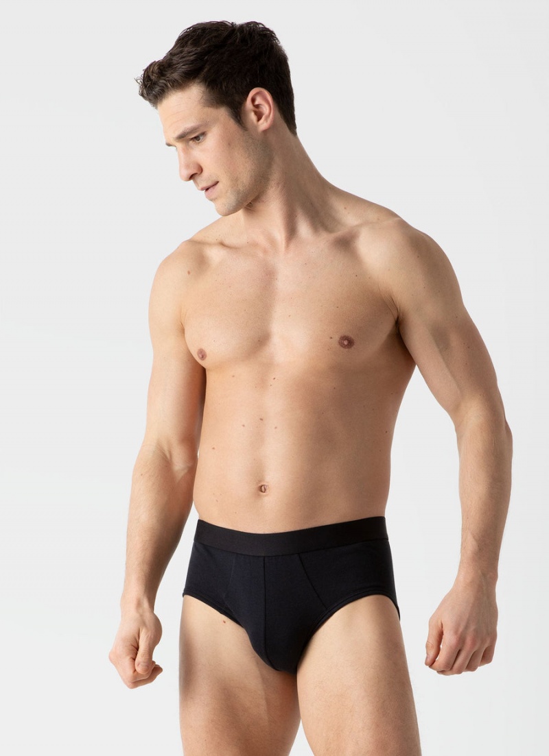 Black Sunspel Sea Island Cotton Briefs | 35286-WRDC | USA