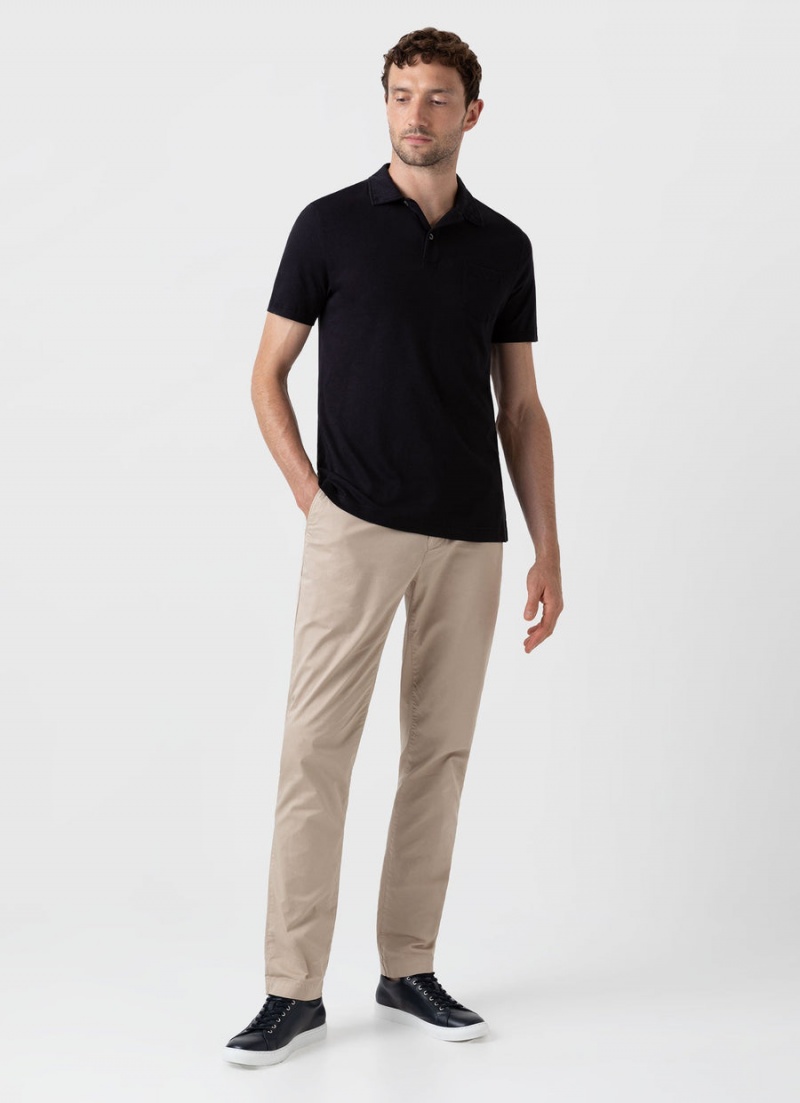 Black Sunspel Sea Island Cotton Riviera Polo Shirt | 12896-JTKH | USA