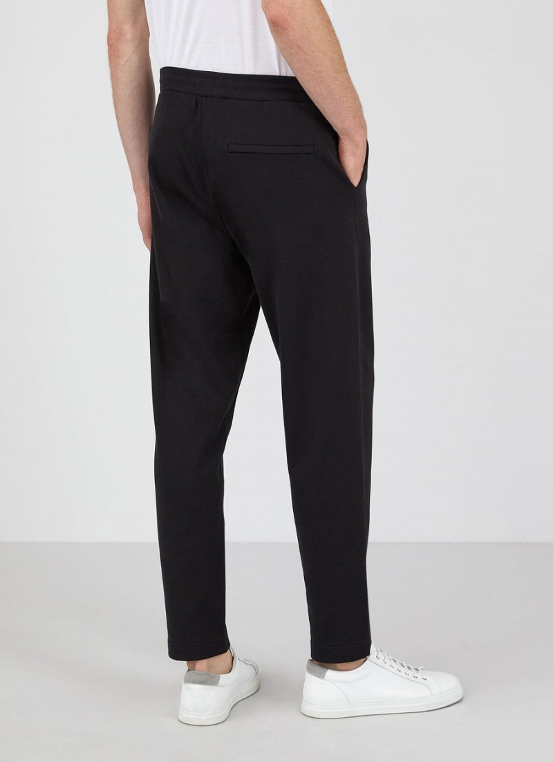 Black Sunspel Sea Island Cotton Sweatpants | 04573-CDMH | USA