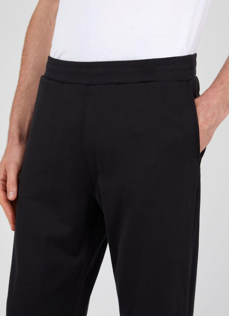 Black Sunspel Sea Island Cotton Sweatpants | 04573-CDMH | USA