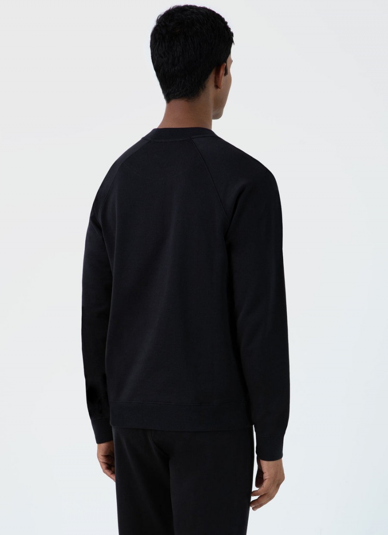 Black Sunspel Sea Island Cotton Sweatshirt | 49751-OYMG | USA