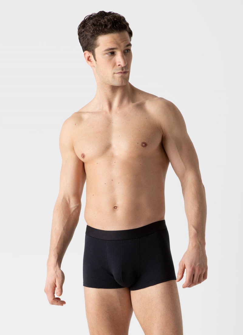 Black Sunspel Sea Island Cotton Trunks | 29603-XJLE | USA