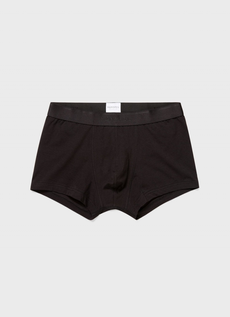 Black Sunspel Stretch Cotton Trunks | 73589-ELNP | USA