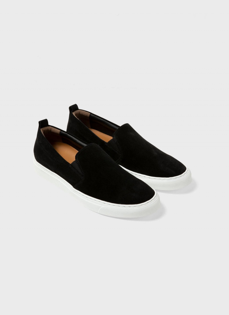 Black Sunspel Suede Slip on Trainer | 08479-ABUS | USA