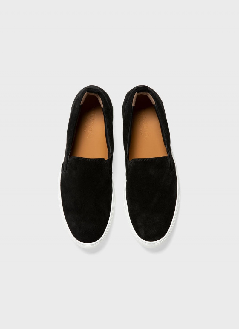 Black Sunspel Suede Slip on Trainer | 08479-ABUS | USA