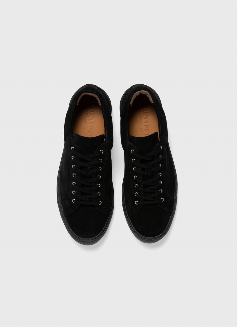 Black Sunspel Suede Tennis Shoe | 37029-QXLY | USA