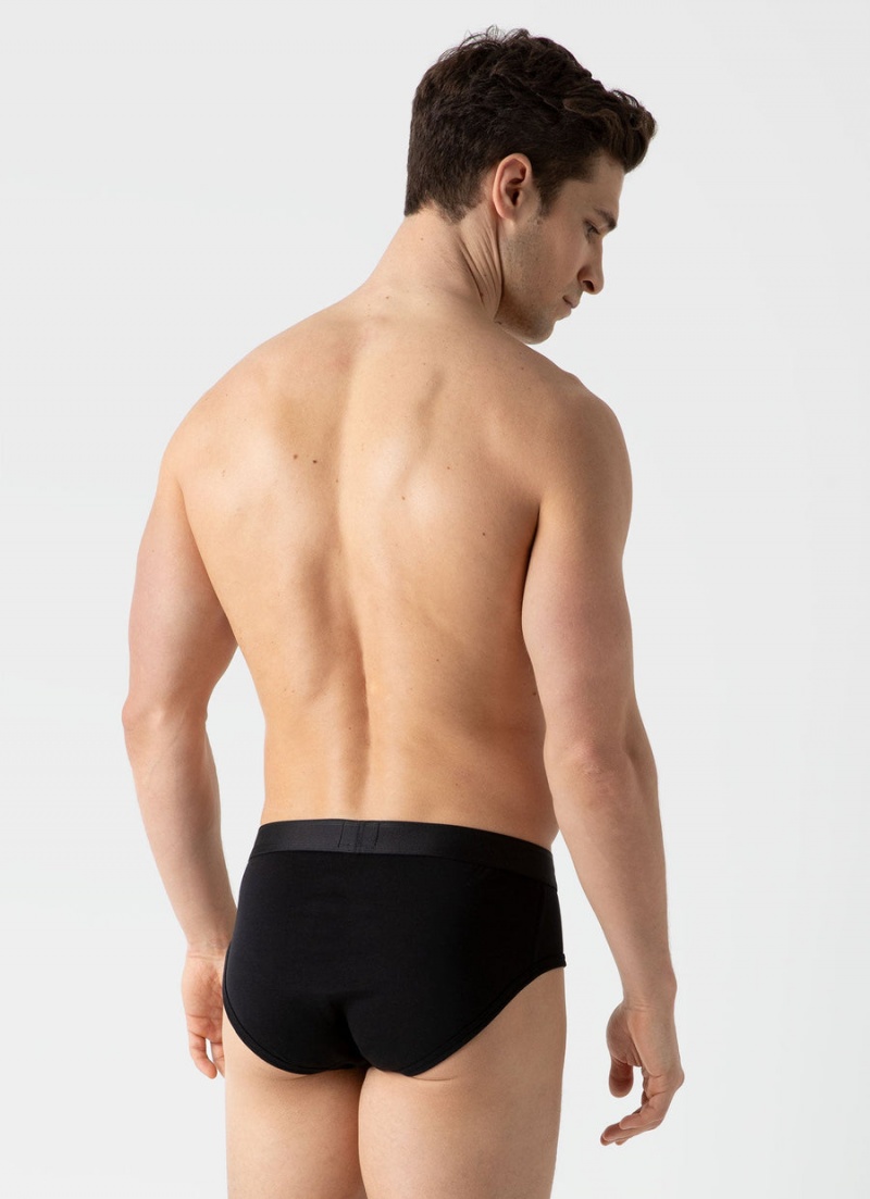 Black Sunspel Superfine Cotton Briefs | 32758-XQIG | USA