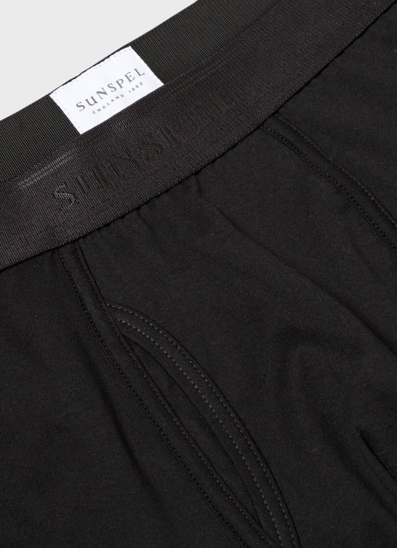 Black Sunspel Superfine Cotton Trunks | 14098-FGLQ | USA