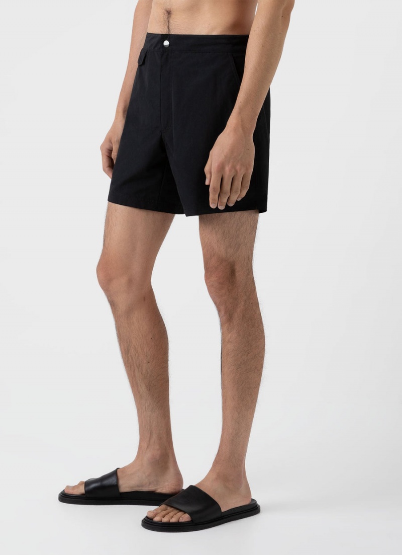 Black Sunspel Tailored Swim Shorts | 83067-XVWJ | USA