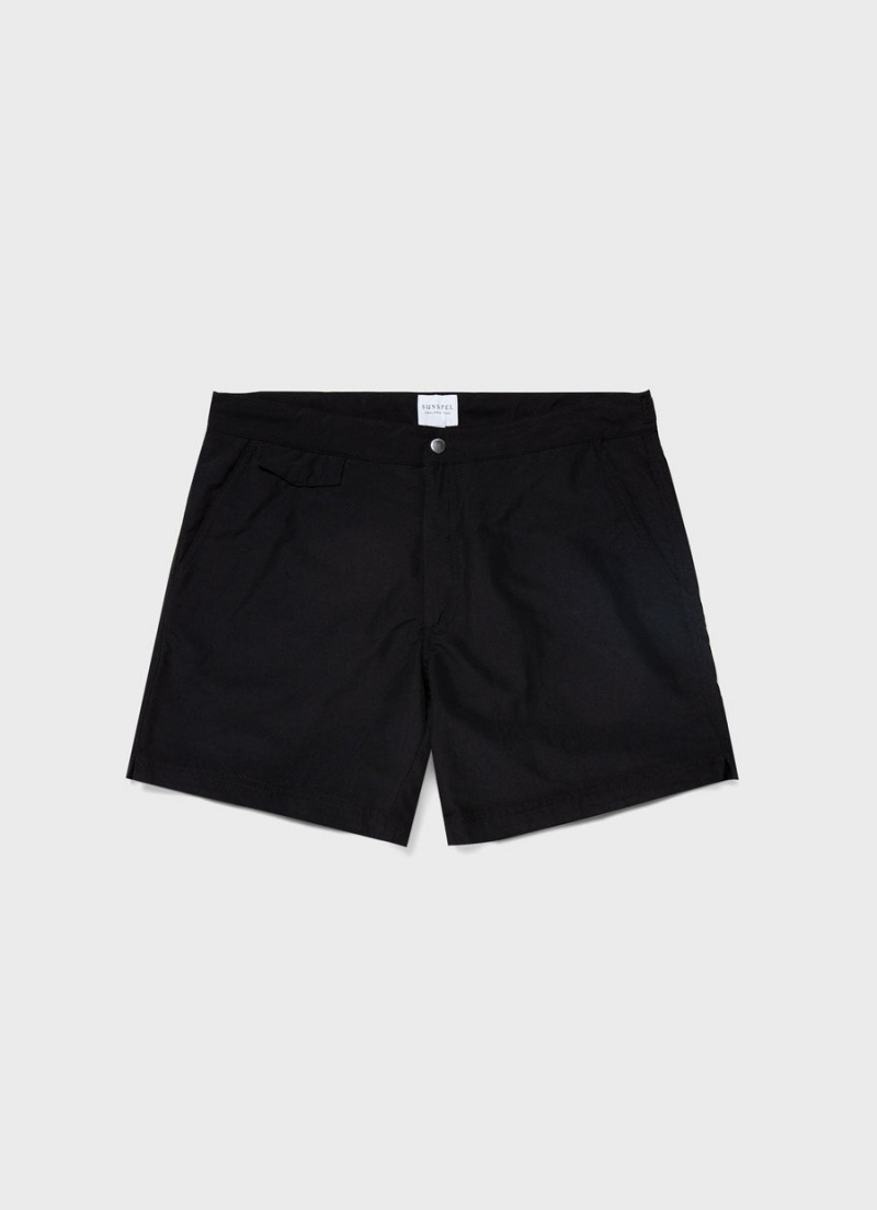 Black Sunspel Tailored Swim Shorts | 83067-XVWJ | USA