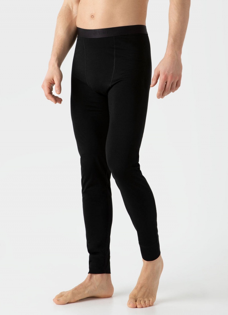 Black Sunspel Thermal Merino Long Johns | 34810-ZRJS | USA